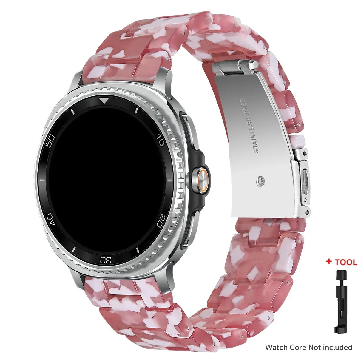 Samsung Galaxy Resin Link Watch Band - Tortoise Women Watch8/Watch8 Classic/Watch9 Ultra/Ultra2