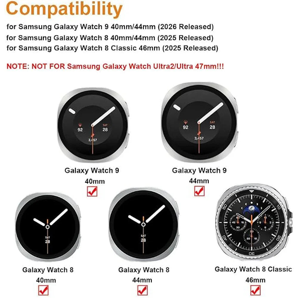 Jelly Silicone Band for Galaxy Watch 8 & 9 40/44mm, 8 Classic 46mm