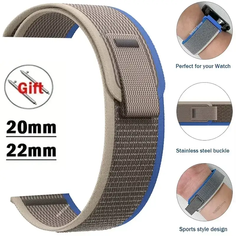 Amazfit Balance, GTR, GTS & Bip Nylon Trail Loop Band with Pull Tab