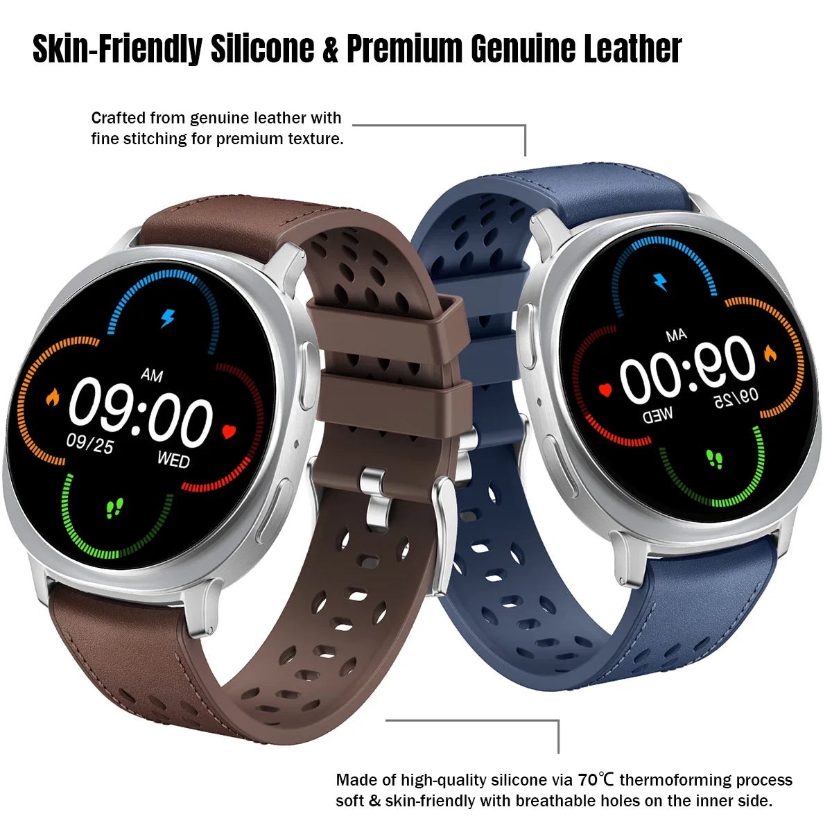 Silicone Strap for Galaxy Watch 8 & 9 40/44mm, 8 Classic 46mm