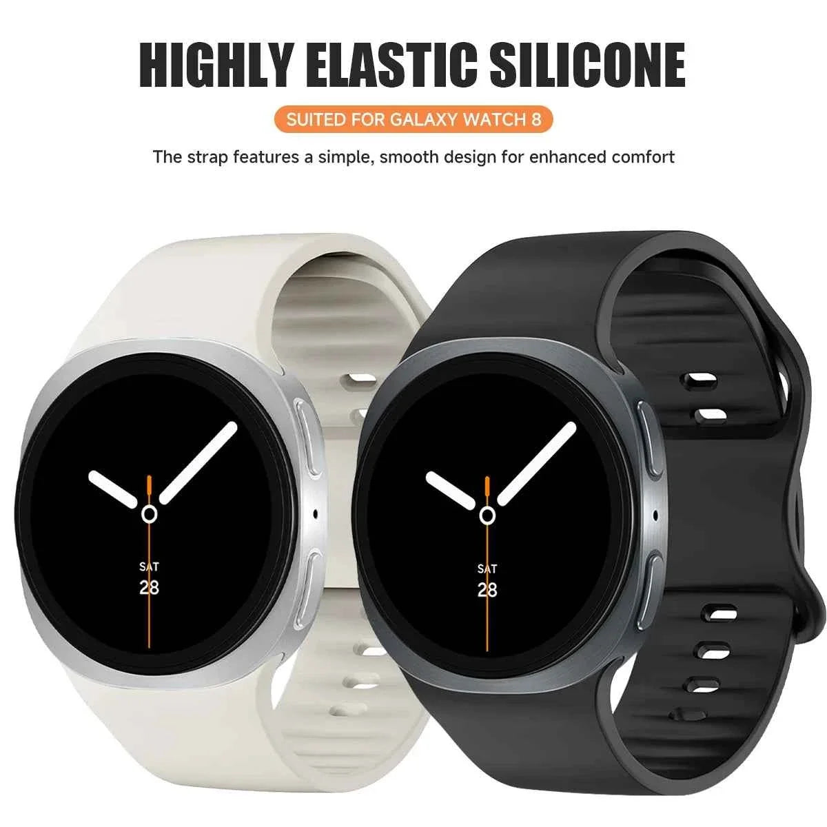 Silicone Band for Samsung Galaxy Watch 9 & 8 40mm 44mm & Classic 46mm | Sport Replacement Strap