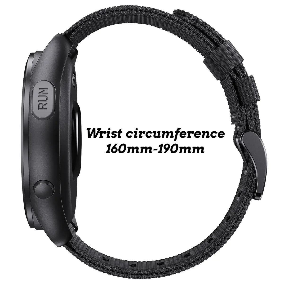 Amazfit Balance, GTR, GTS & Bip Woven Nylon Band, Black Buckle