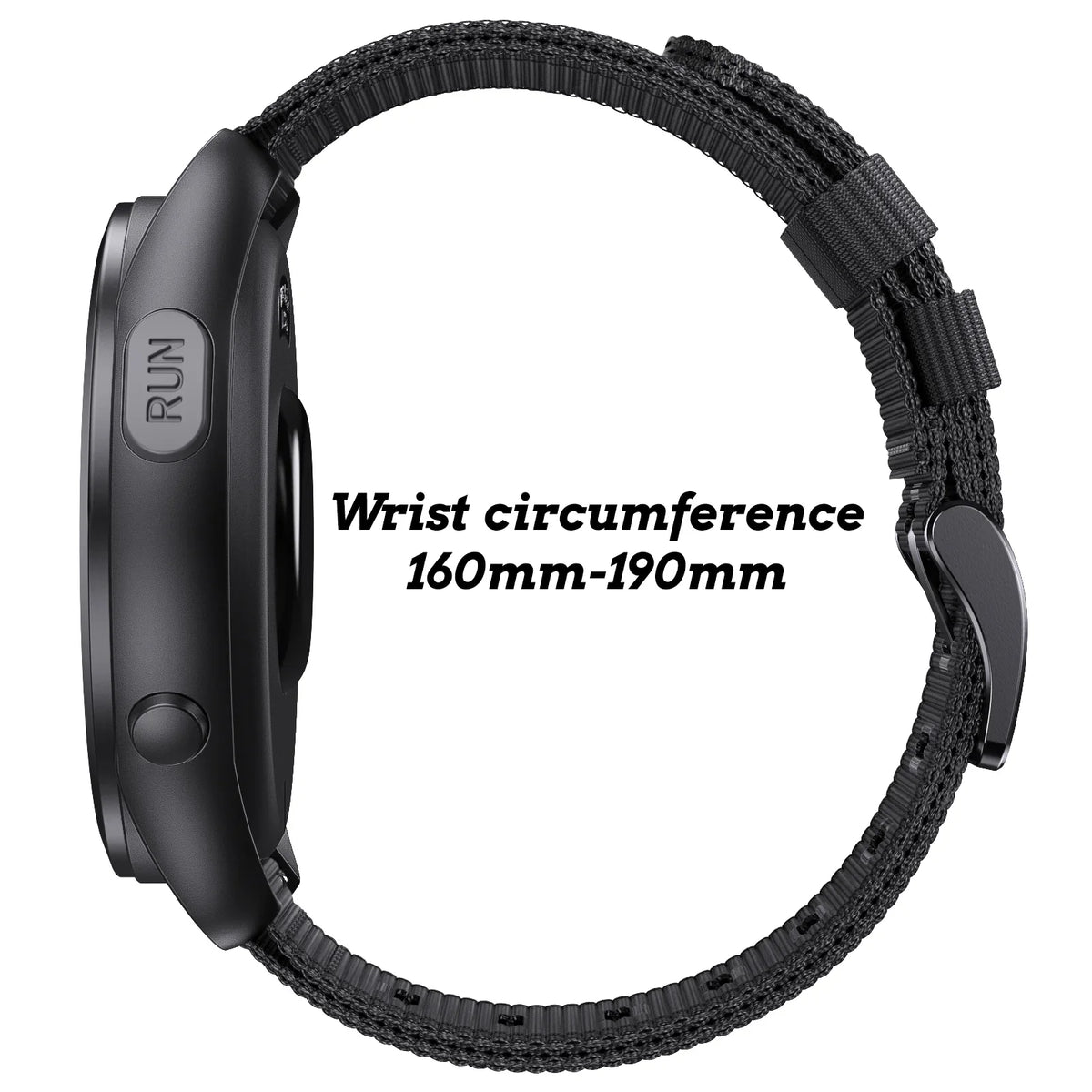 Motorola Moto Watch Ribbed Nylon Band with Black Buckle