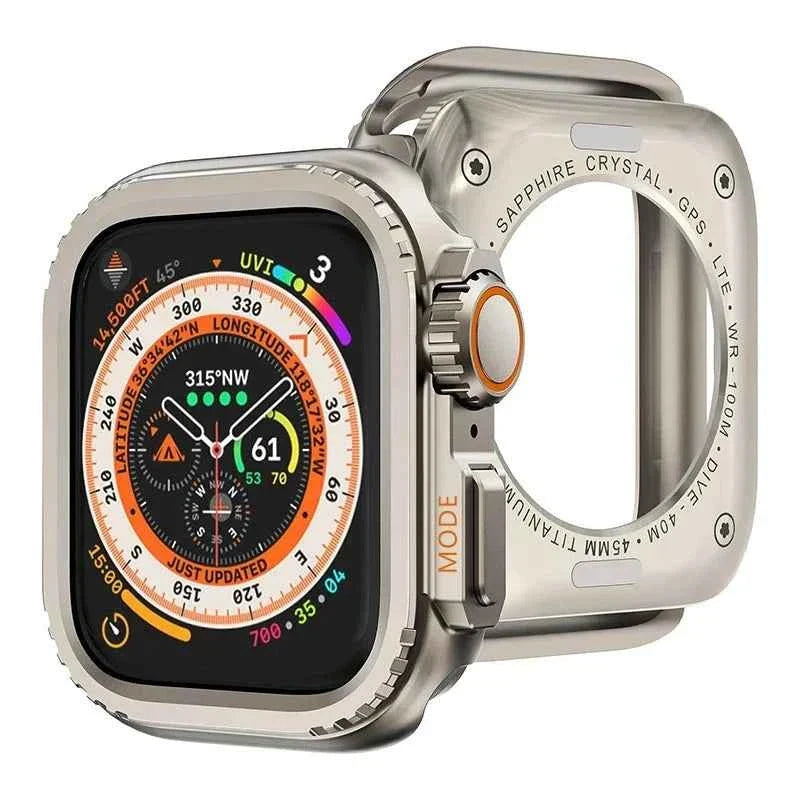 Metal Case + Stainless Steel Band for Apple Watch – Ultra 1/2 & Series 10/9/8/7/6/SE | 42–49mm
