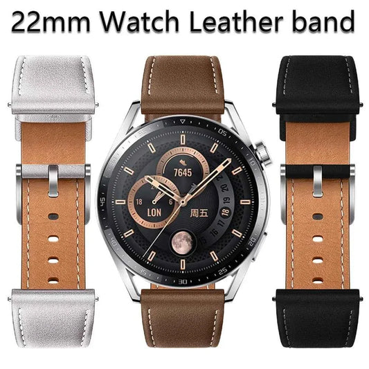 Leather Watch Strap for Huawei Watch GT3 / GT4 / 4 Pro – 20mm & 22mm