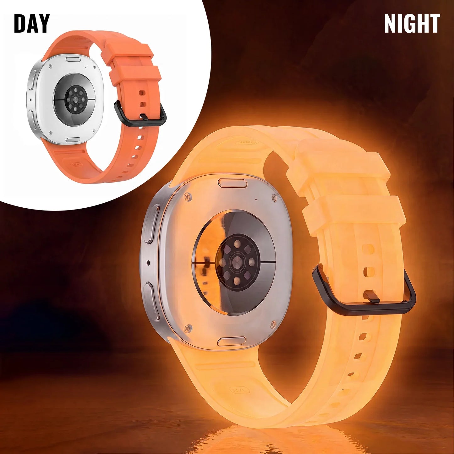 Samsung Galaxy Luminous Silicone Watch Band - Watch8/Watch8 Classic/Watch9 Neon Glow Strap