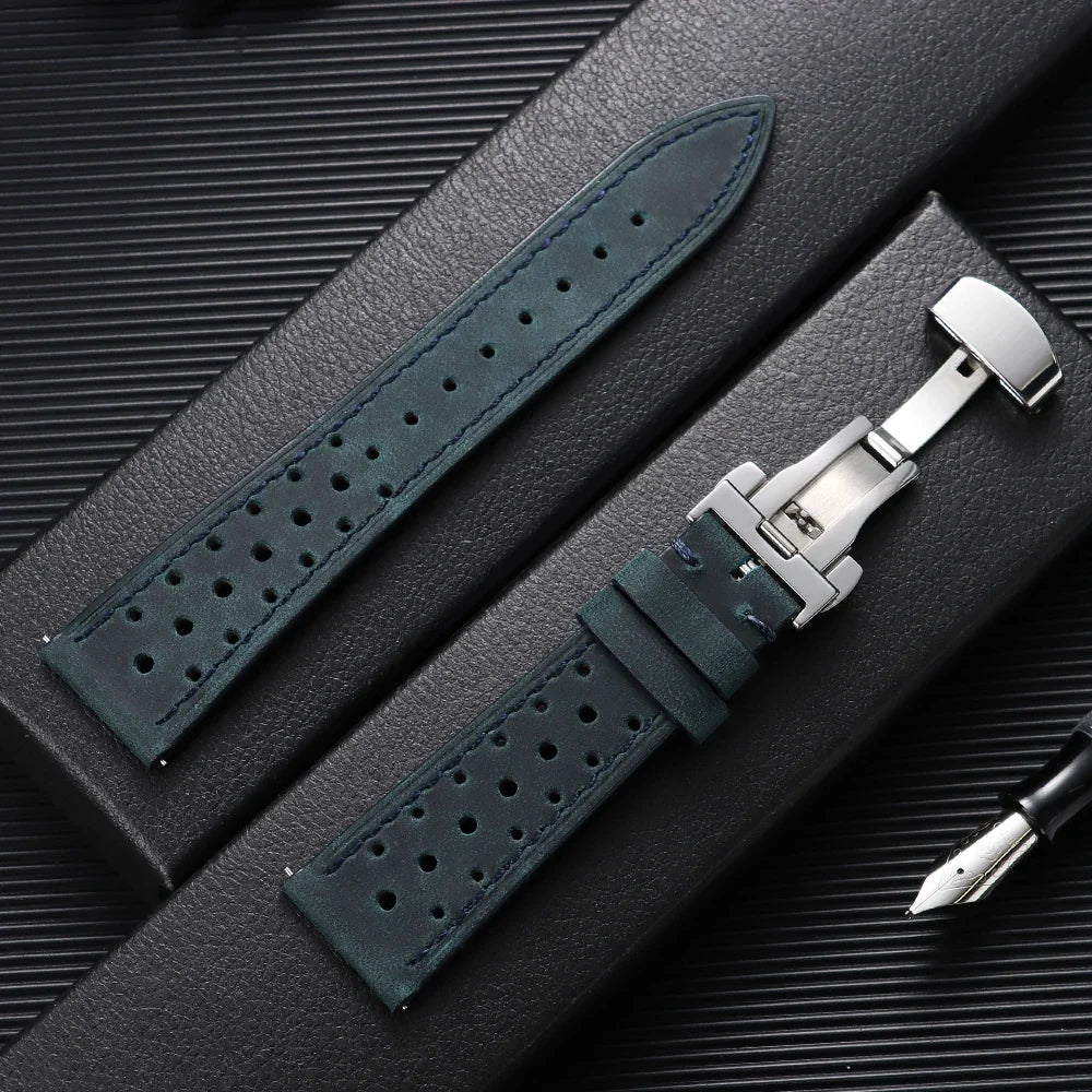 TicWatch Pro 5, Pro 3 & E3 Perforated Racing Leather Band