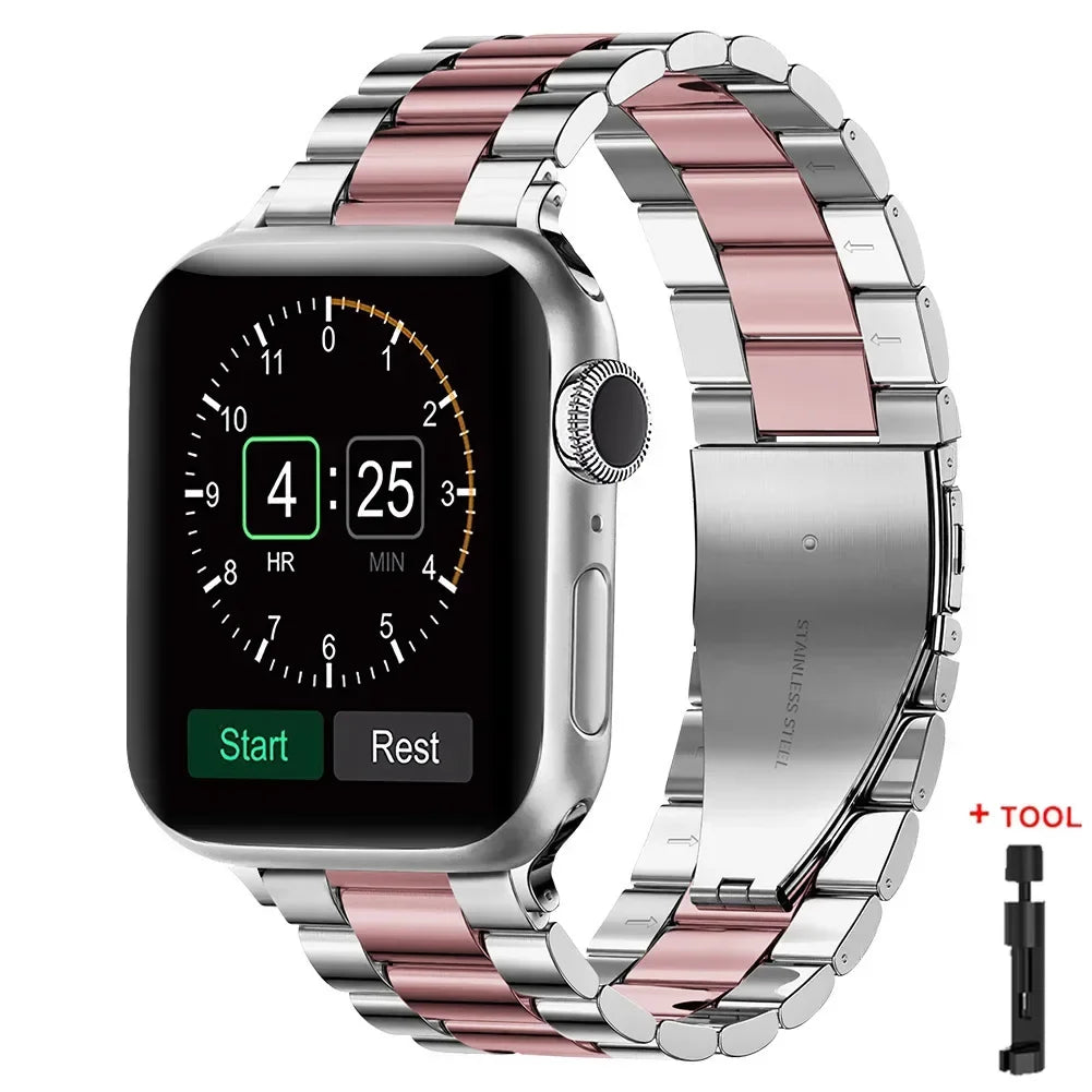 Stainless Steel Apple Watch Band – Metal Bracelet | Series 11/10/9/8/7/6/SE & Ultra 1/2/3 | 38–49mm