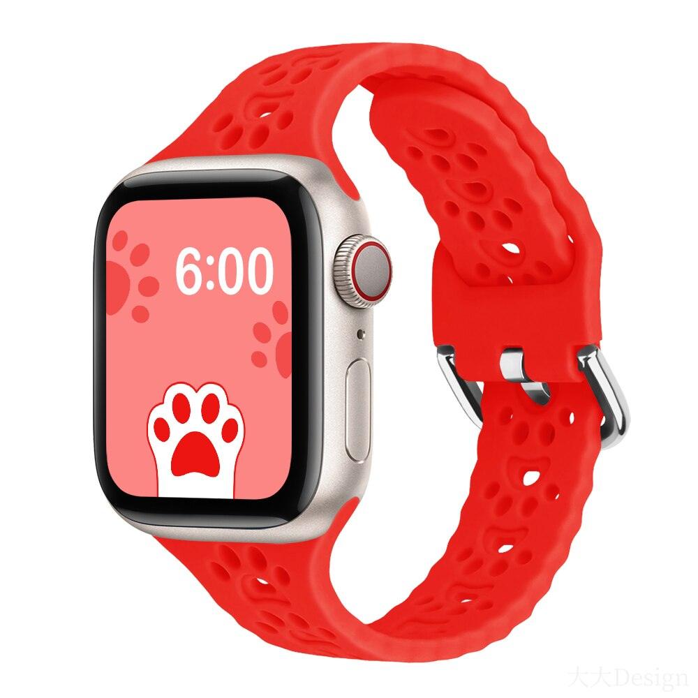 Cat Paw Print Silicone Band for Apple Watch | Series 11, 10, Ultra & More