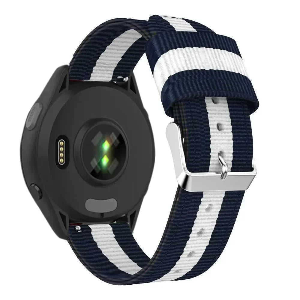 Garmin 20/22mm Quick Release Striped Canvas Nylon Band