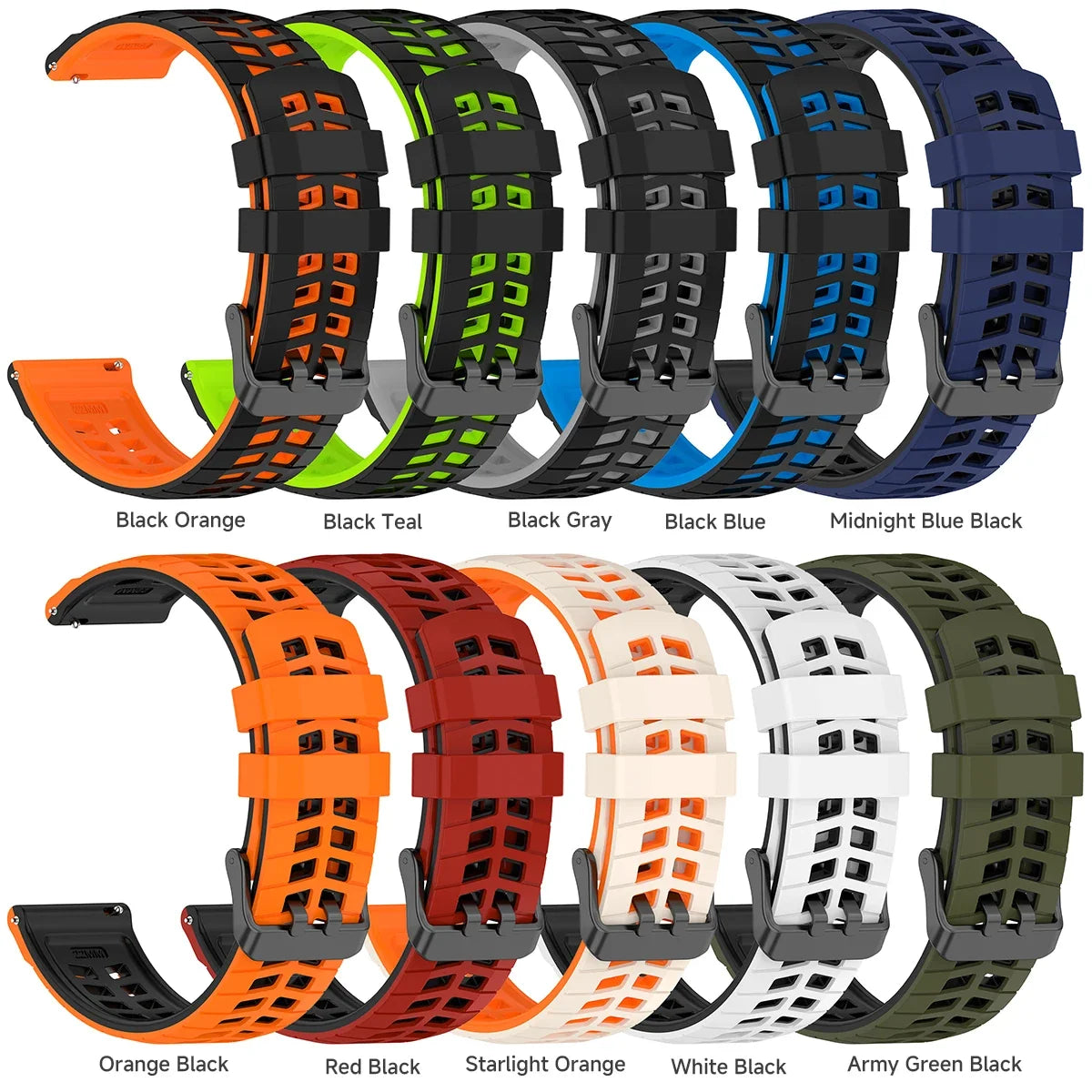 22mm Breathable Silicone Band for Huawei Watch GT6 / GT5 / GT4 / GT3 Pro