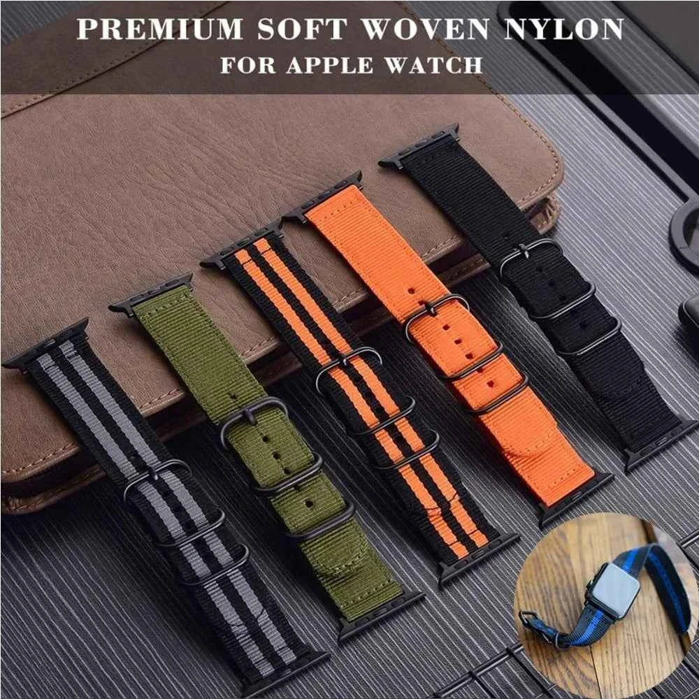 Woven Nylon Apple Watch Band – Sport Braided Strap | Series 10/9/8/7/6/SE & Ultra 1/2/3