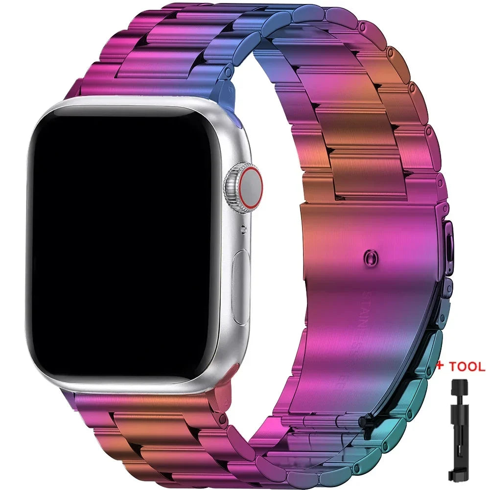 Stainless Steel Apple Watch Band – Metal Bracelet | Series 11/10/9/8/7/6/SE & Ultra 1/2/3 | 38–49mm