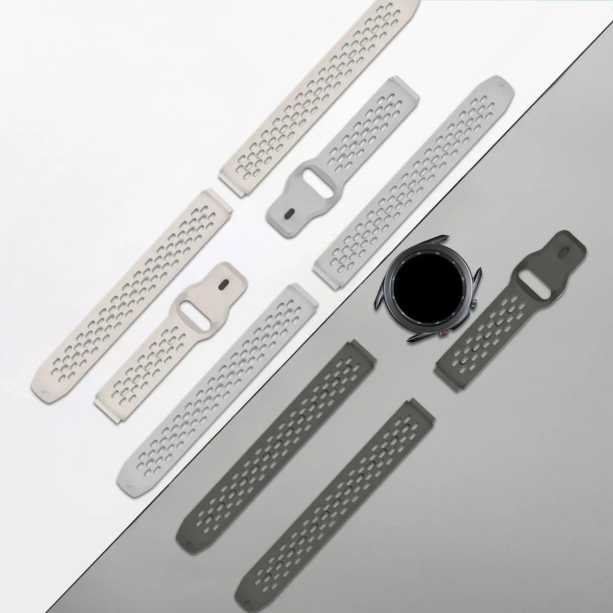 Motorola Moto Watch Perforated Silicone Sport Band, Pin-and-Tuck