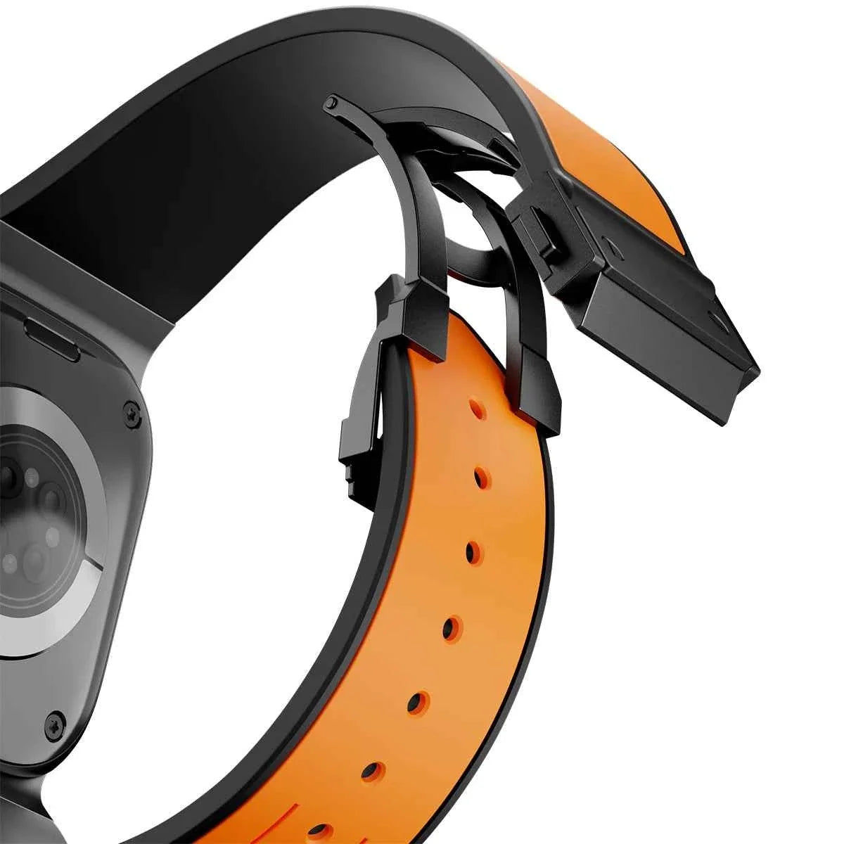Luxury Sport Silicone Strap for Apple Watch Ultra 3/2 49mm – Series 11/10/9/8/7/6/SE 46/45/44/42mm