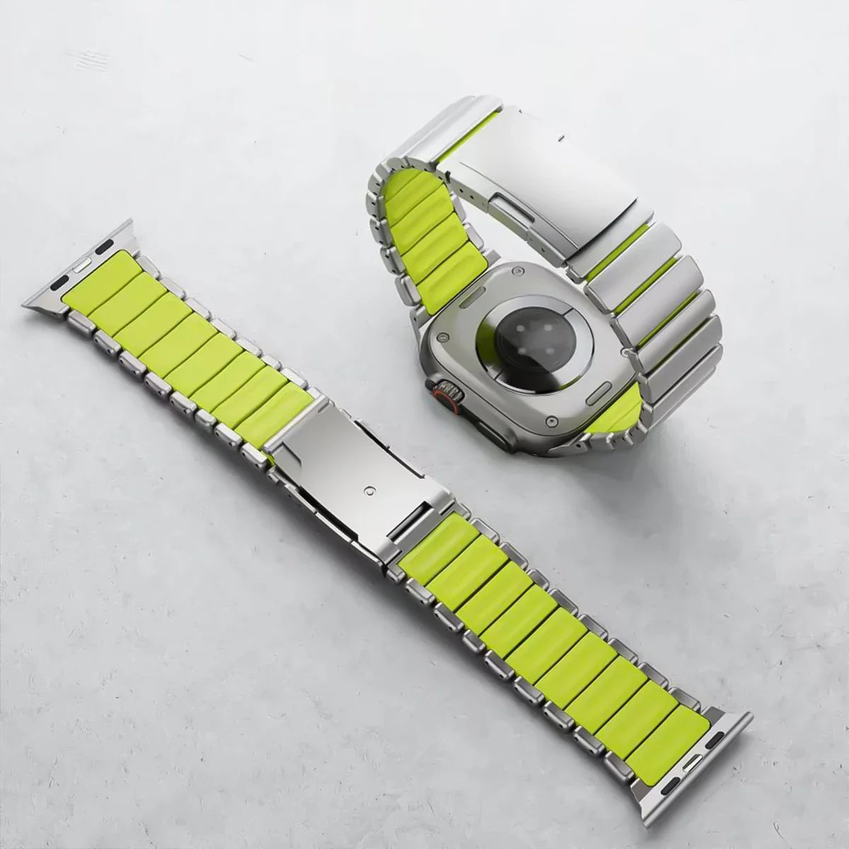 Titanium & Rubber Band for Apple Watch Series 1–12, SE & Ultra 1–4