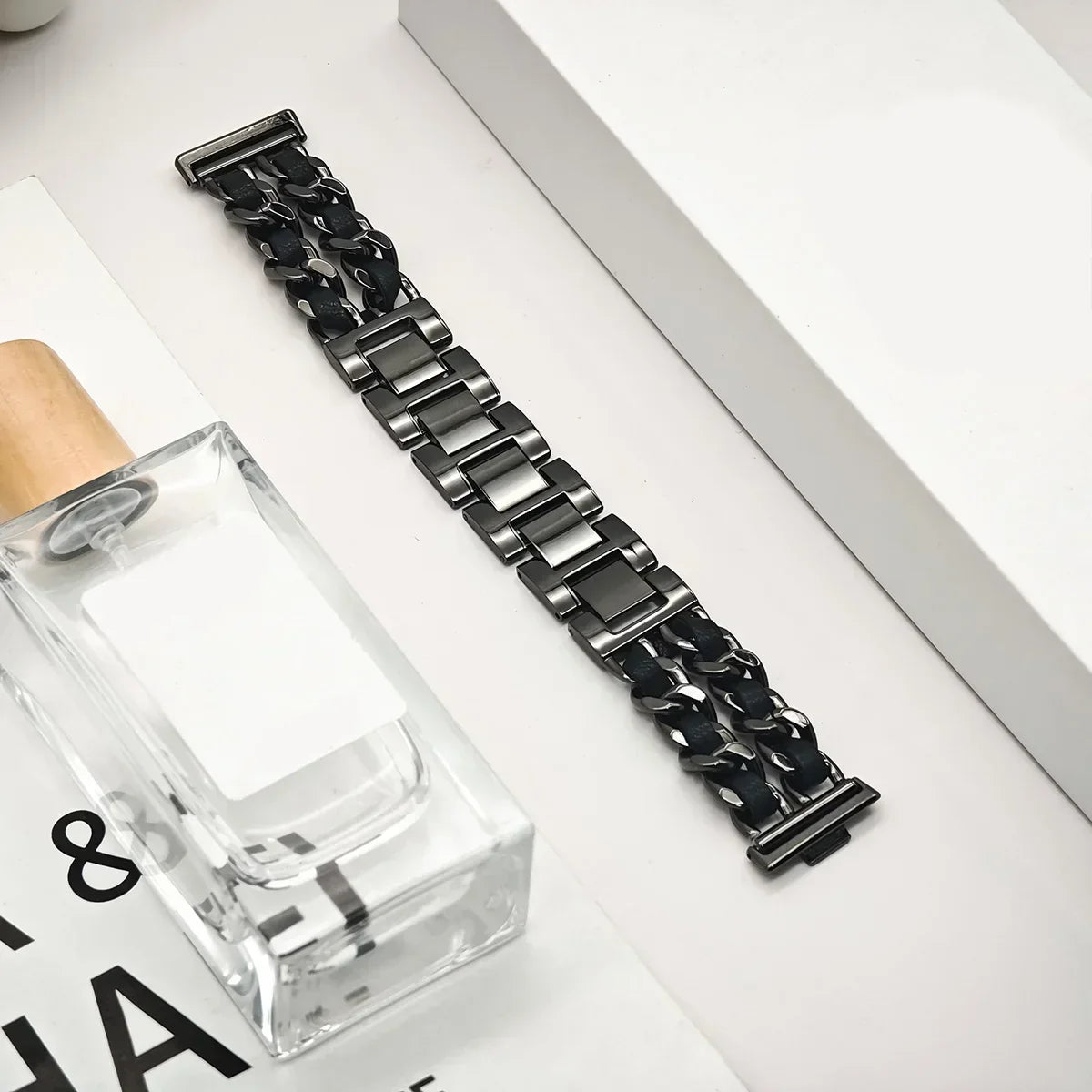 Leather & Metal Watch Band for Huawei Watch Fit 4 / 4 Pro / Fit 3 / Fit 2 / Fit 1 – Women's Steel Bracelet