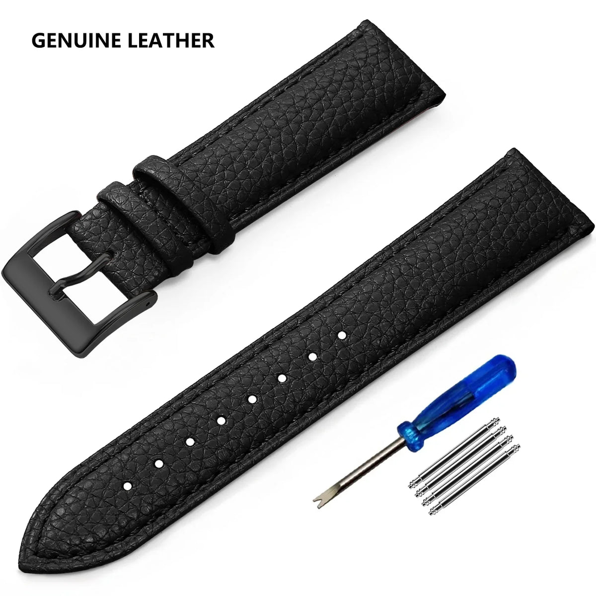 Motorola Moto Watch Grained Leather Band, Spring Bars & Tool