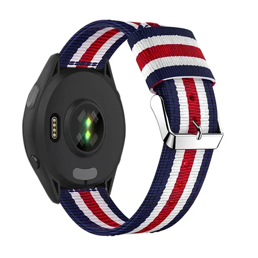 Garmin 20/22mm Quick Release Striped Canvas Nylon Band