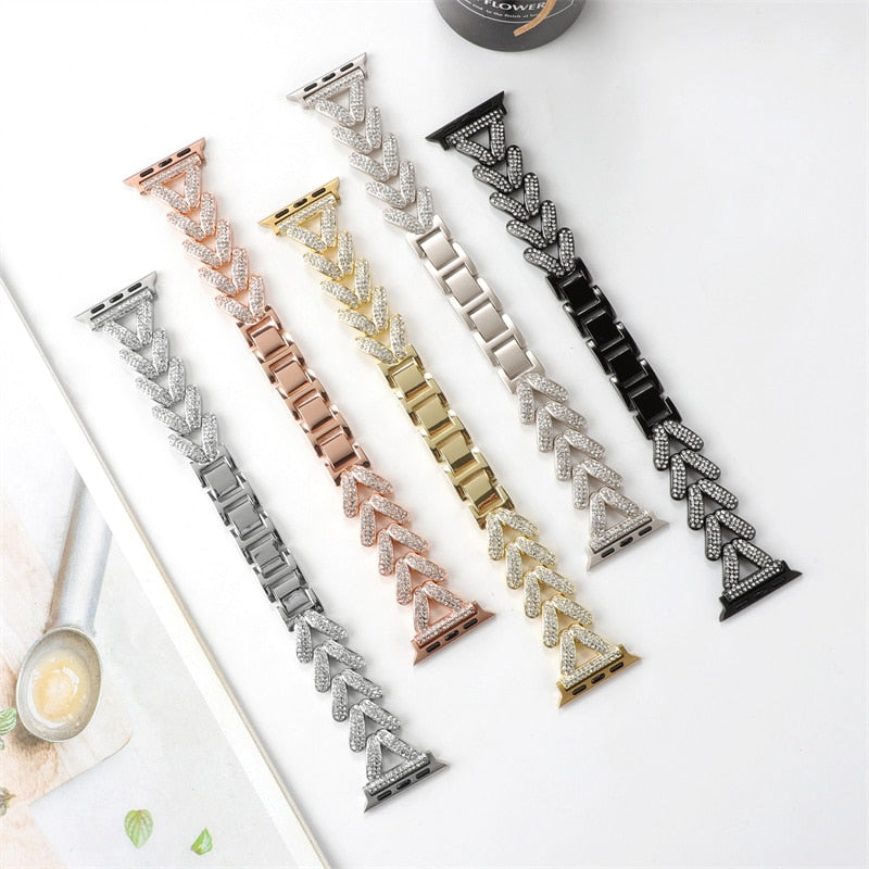 Apple Watch Steel Luxury Chain Strap | Series 11/10/9/8/7/6/5/4/SE & Ultra 1/2/3