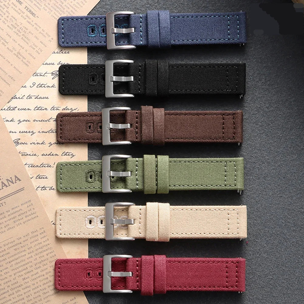 TicWatch Pro 3, E3 & GTH Stitched Canvas Nylon Band
