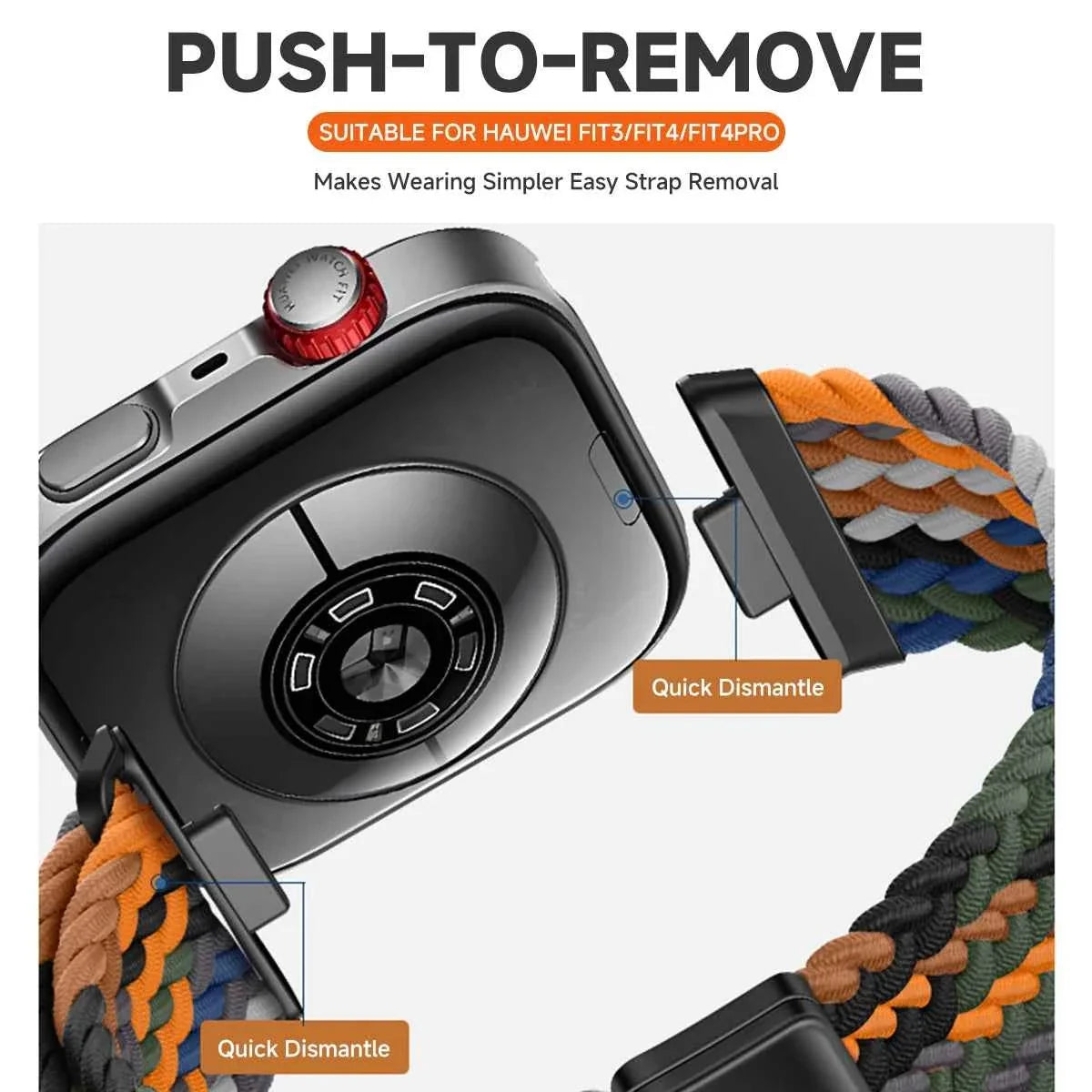Magnetic Nylon Woven Band for Huawei Watch Fit 4 Pro / Fit 4 / Fit 3