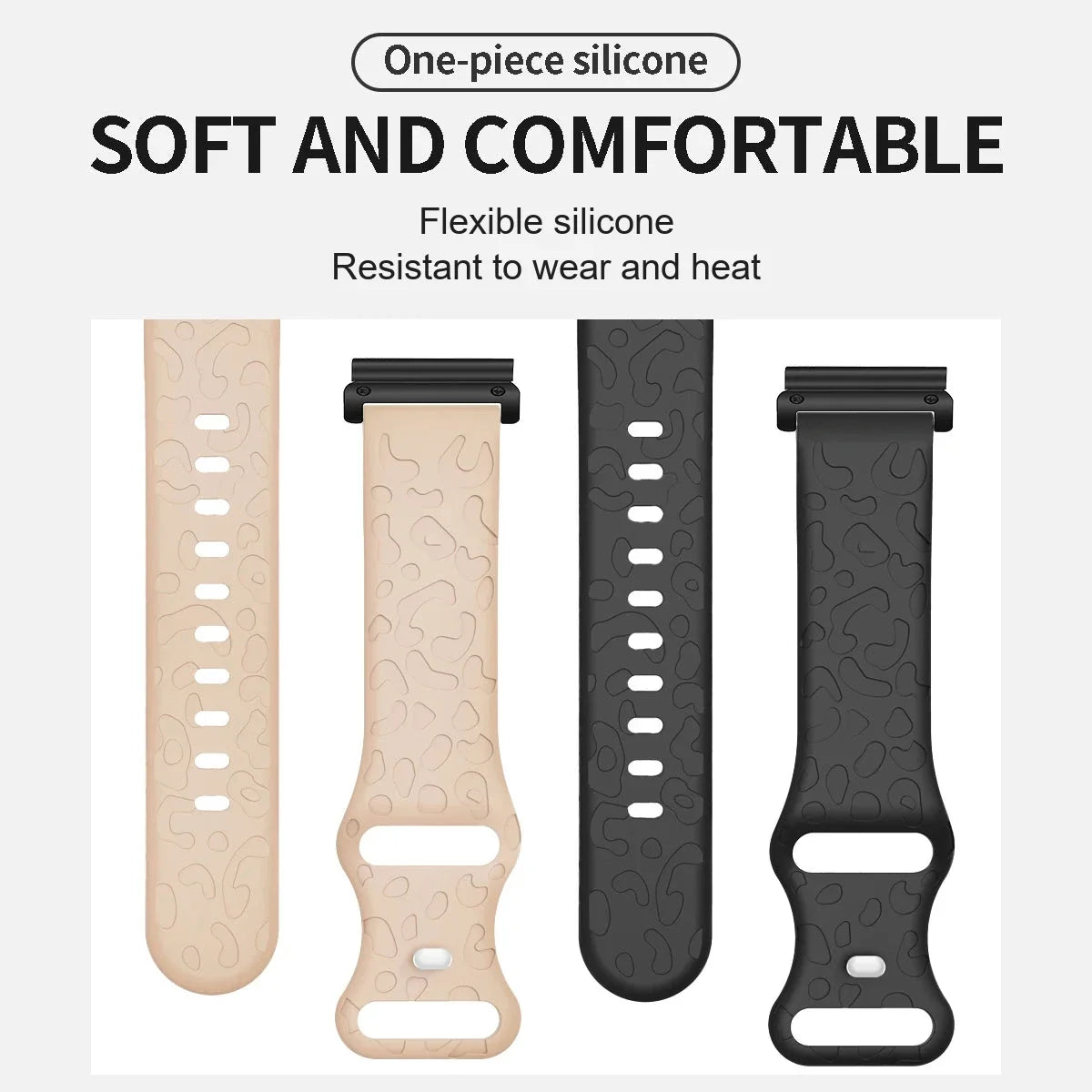 Garmin QuickFit 22/26mm Embossed Silicone Band with Tuck Closure