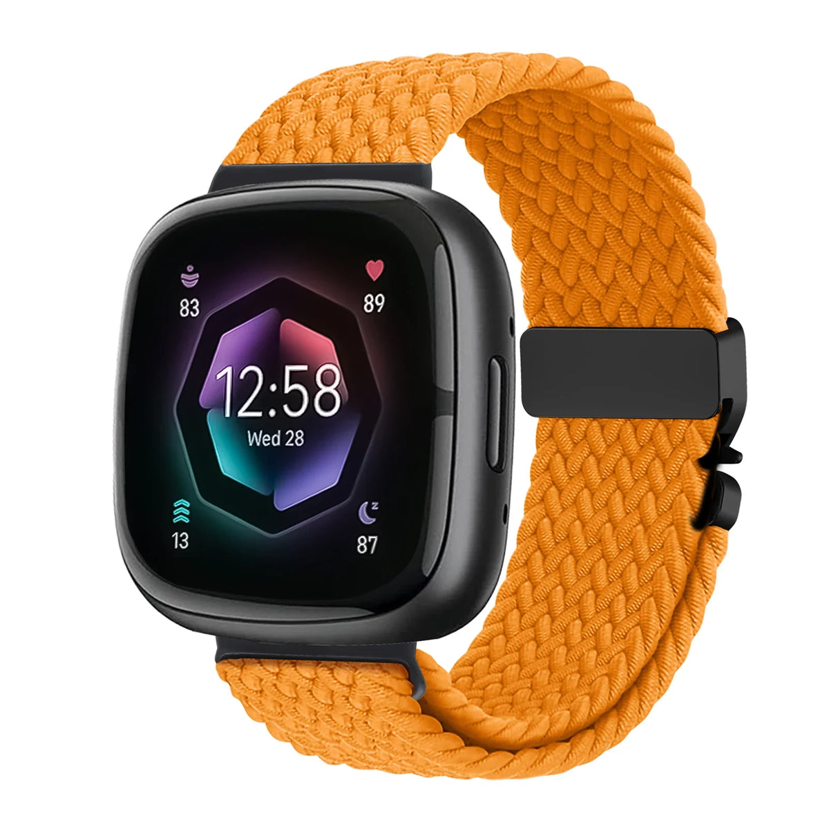 Fitbit Versa 4, Versa 3, Sense 2 & Sense Braided Band, Parachute Clip