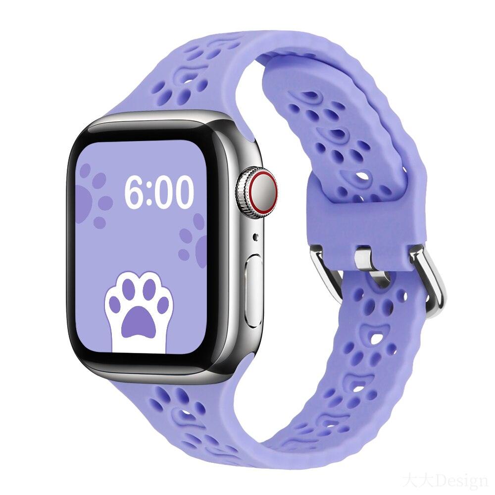 Cat Paw Print Silicone Band for Apple Watch | Series 11, 10, Ultra & More