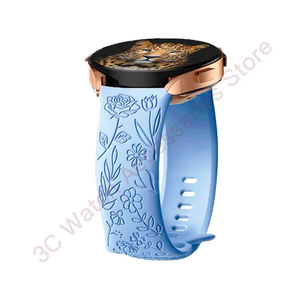 Motorola Moto Watch Rose Engraved Silicone Band