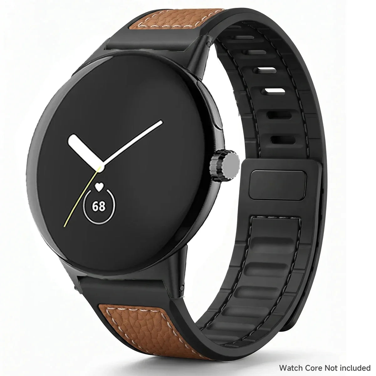 Google Pixel Watch 5, 4 & 3 45mm Litchi Leather Magnetic Band