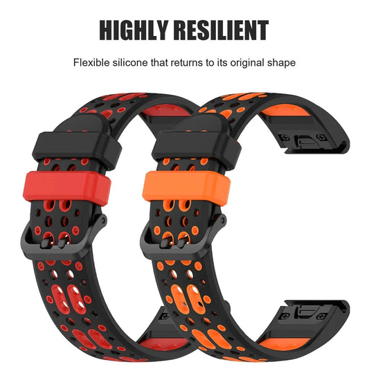 Garmin QuickFit 22/26mm Flexible Two-Tone Vented Silicone Band