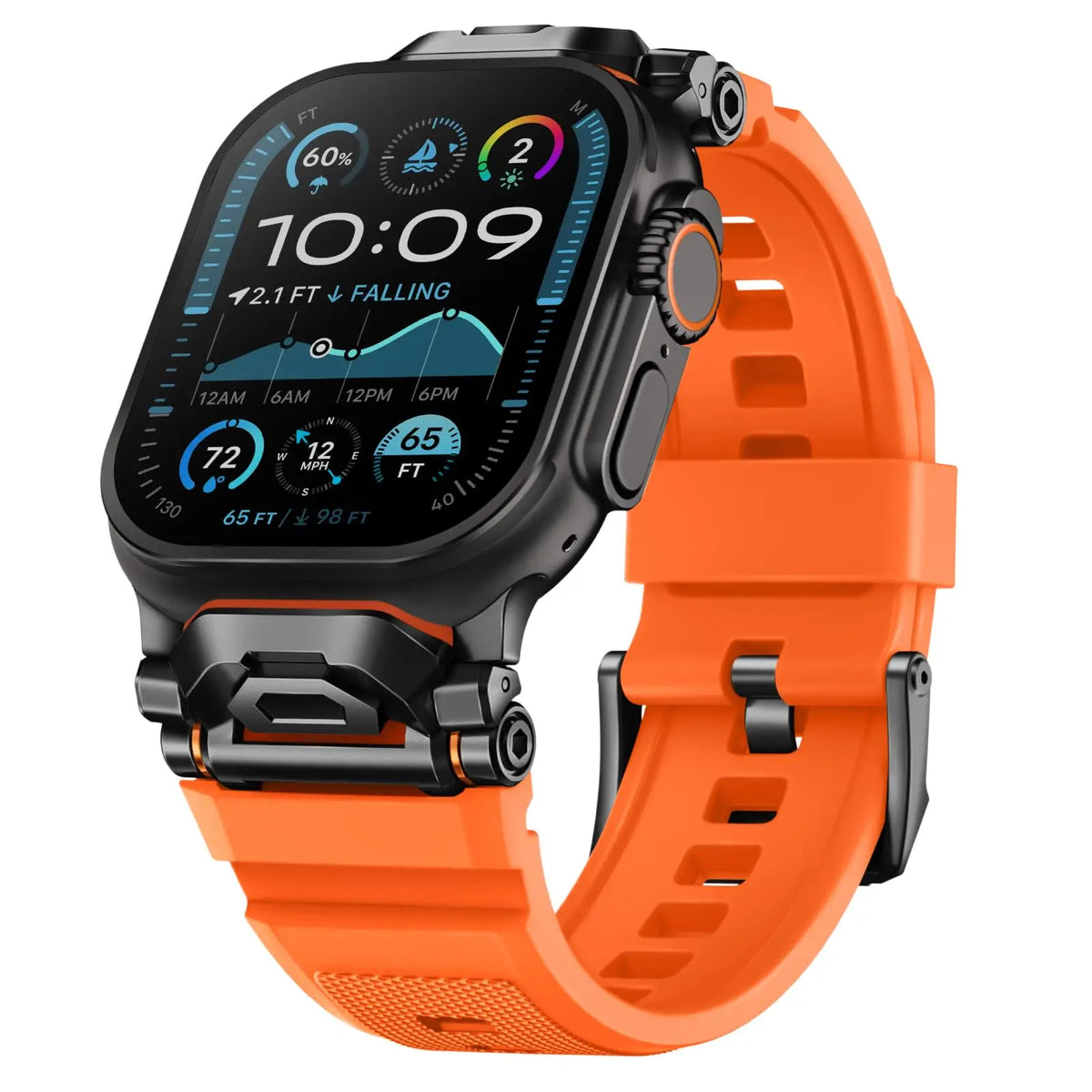 Sport Silicone Apple Watch Band – Titanium Finish | Series 11/10/9/8/7/6/SE & Ultra 1/2/3 | 42–49mm