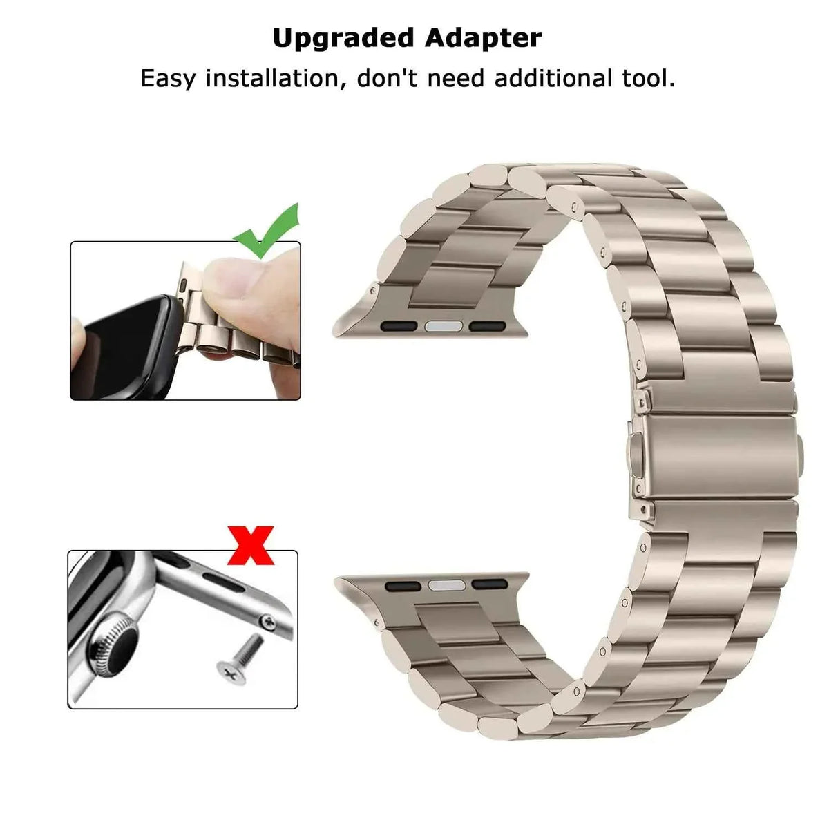 Stainless Steel Strap for Apple Watch Ultra 3/2/1 49mm – Series 11/10/9/8/7/6/SE/5/4/3 46/45/44/42/41/40/38mm