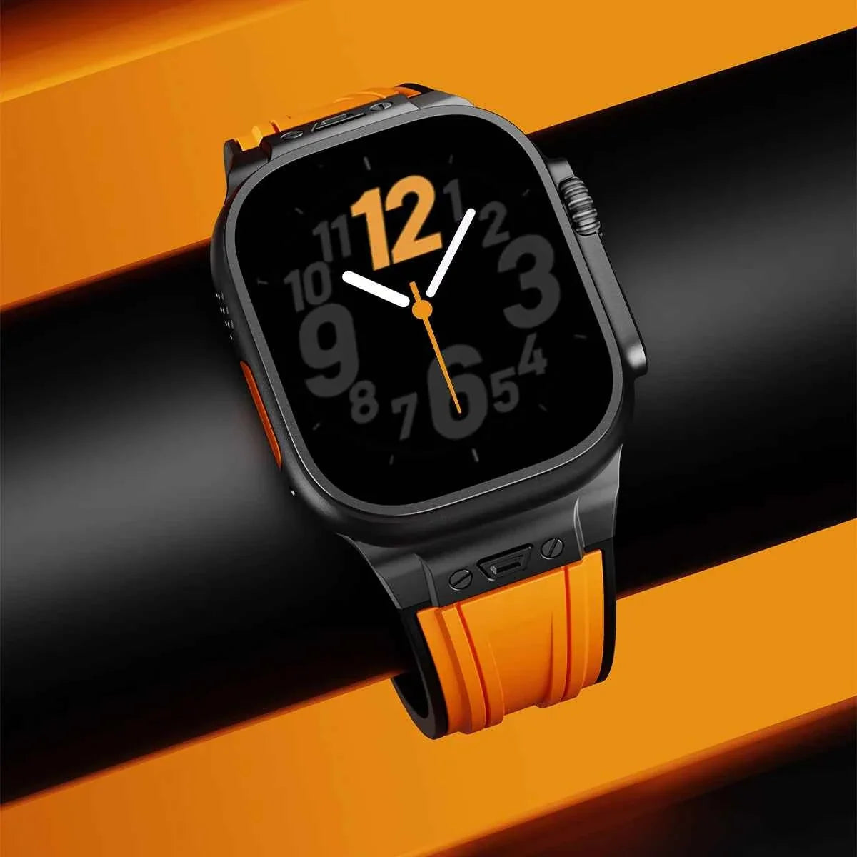 Luxury Sport Silicone Strap for Apple Watch Ultra 3/2 49mm – Series 11/10/9/8/7/6/SE 46/45/44/42mm