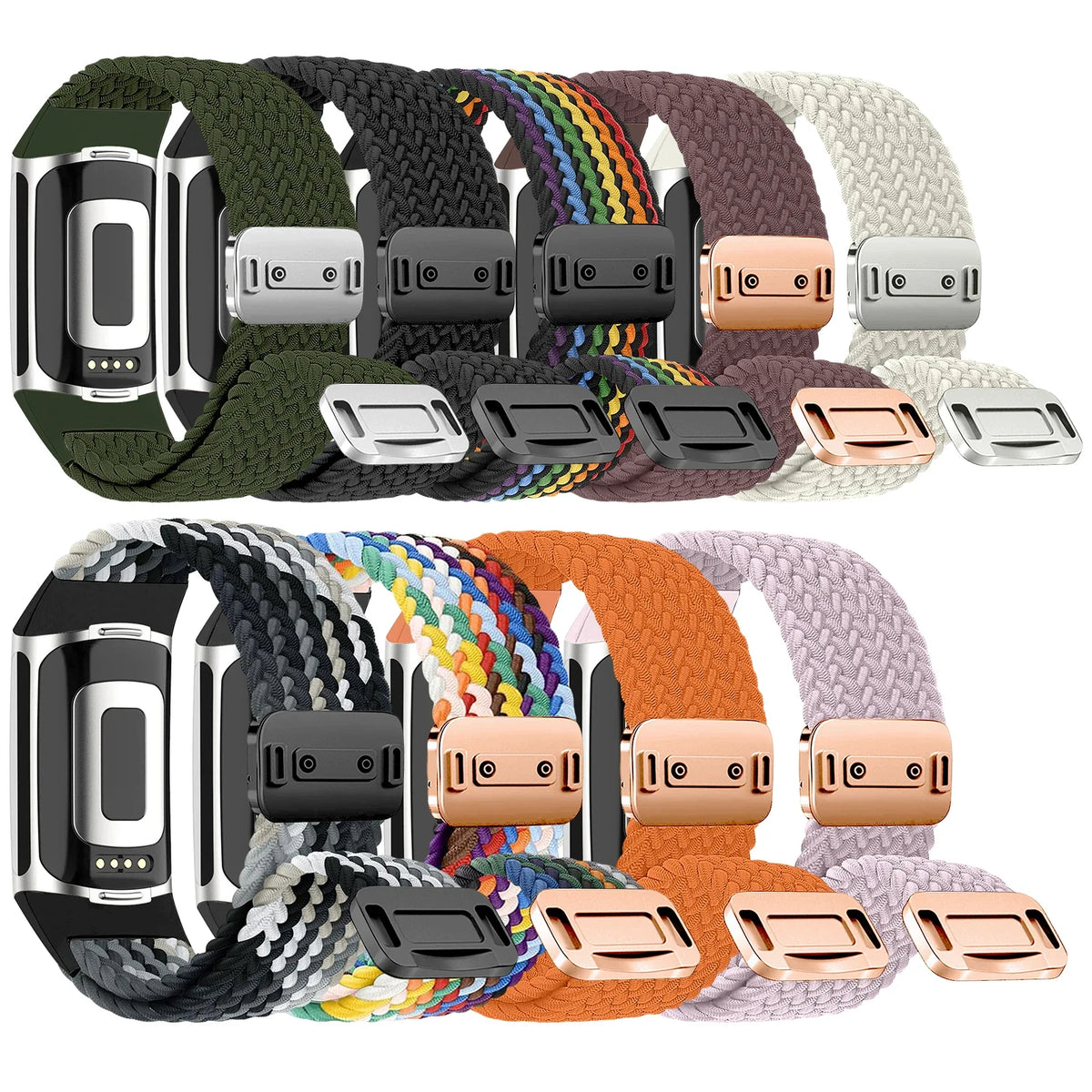 Fitbit Charge 5 & 6 Braided Nylon Band with Magnetic Clasp