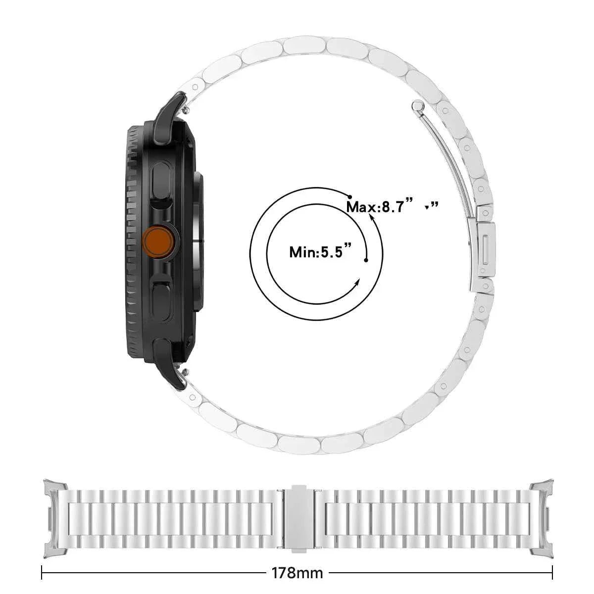 Original Adapter Stainless Steel Band for Samsung Galaxy Watch 8 & 9 / 8 Classic / Ultra 47mm – Metal Bracelet
