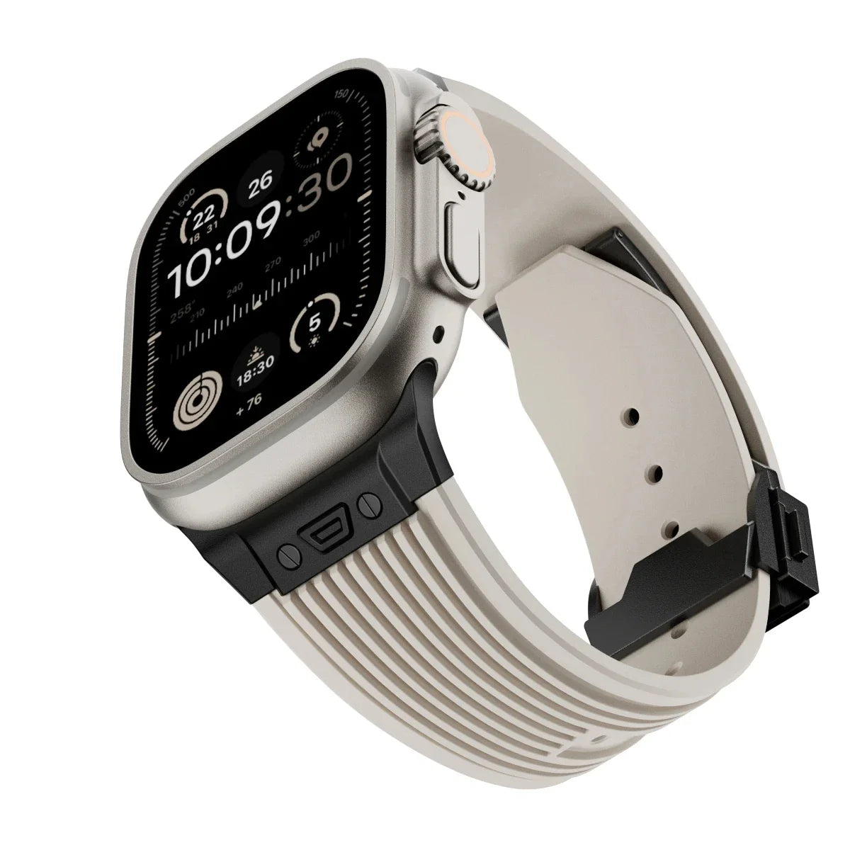 Luxury Sport Silicone Strap for Apple Watch Ultra 3/2 49mm – Series 11/10/9/8/7/6/SE 46/45/44/42mm