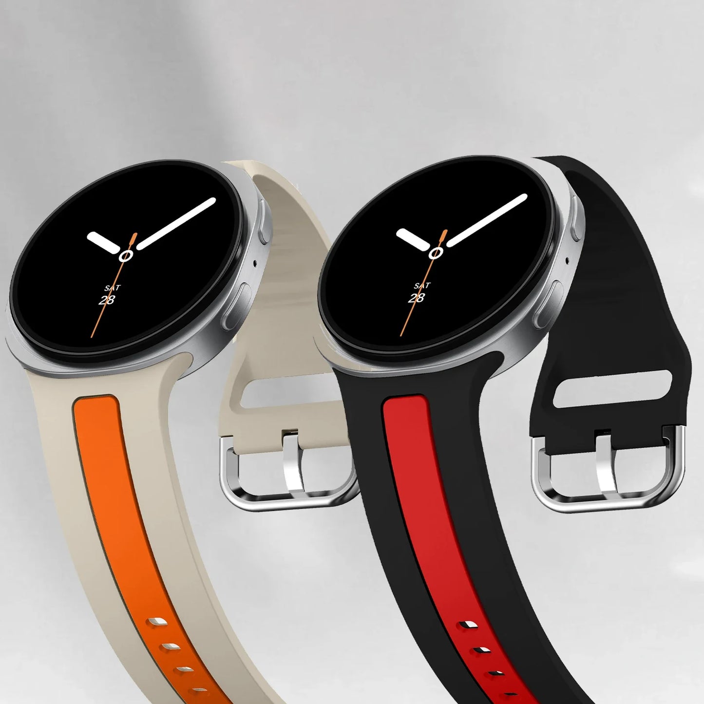 Samsung Galaxy Silicone Two-Tone Sport Watch Band - Watch8/Watch8 Classic/Watch9