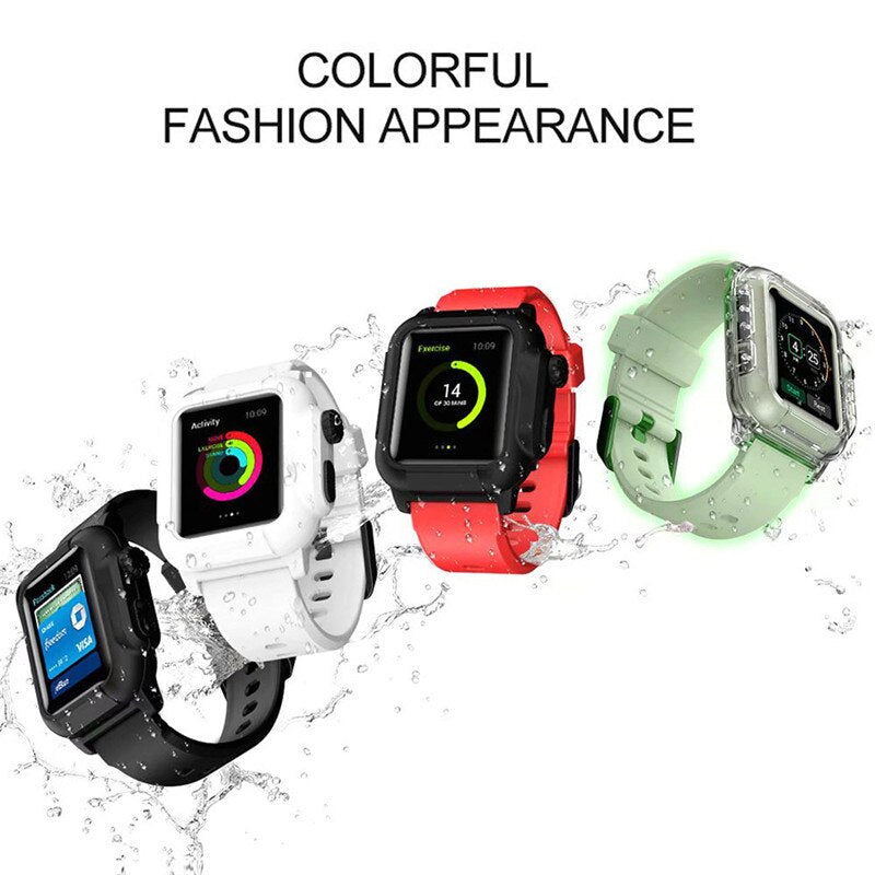 Silicone Band+Case For Apple Watch Strap - Stylish Protection