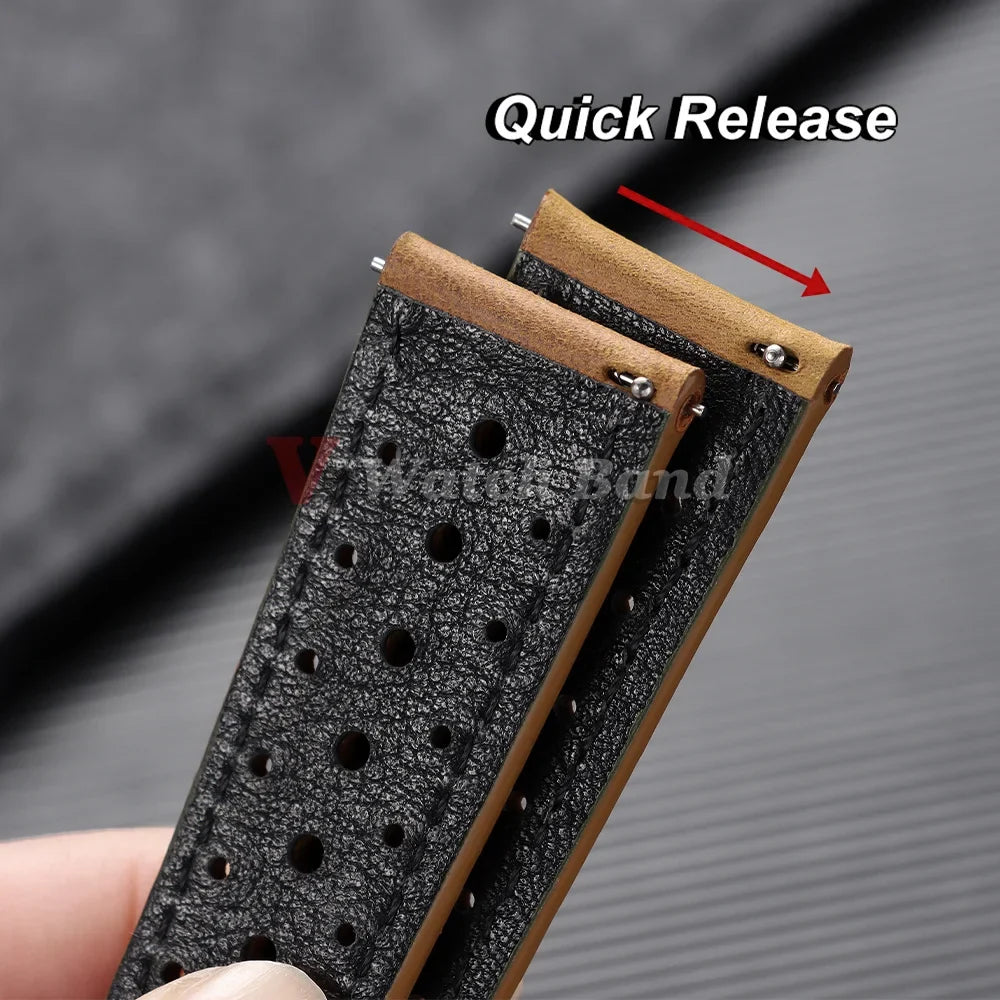 TicWatch Pro 5, Pro 3 & E3 Perforated Racing Leather Band