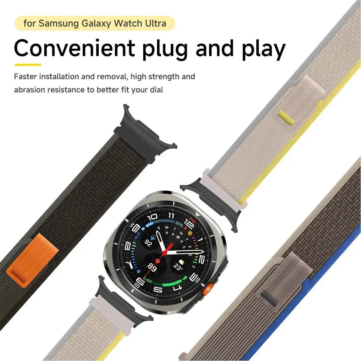 Samsung Galaxy Watch Trail Nylon Loop Band | Watch 9 & 8 40mm 44mm / Watch 8 Classic 46mm / Galaxy Ultra 47mm Sport Strap