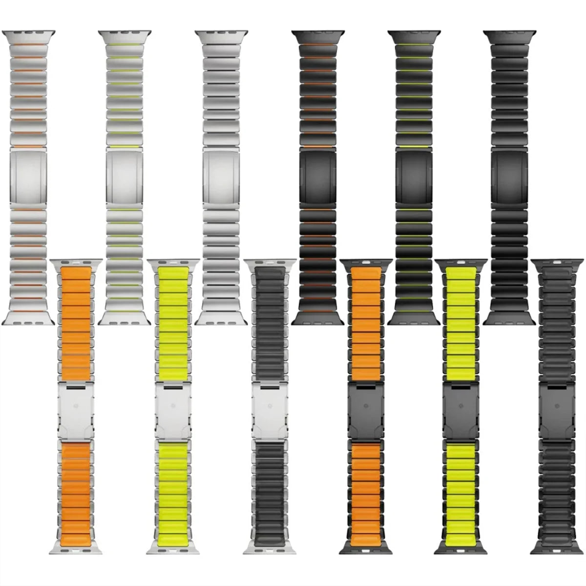 Titanium & Rubber Band for Apple Watch Series 1–12, SE & Ultra 1–4