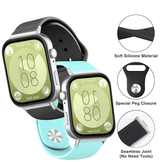 Silicone Sport Watch Band for Huawei Watch Fit 4 / 4 Pro / Fit 3 / Fit 2 – Soft Breathable Strap