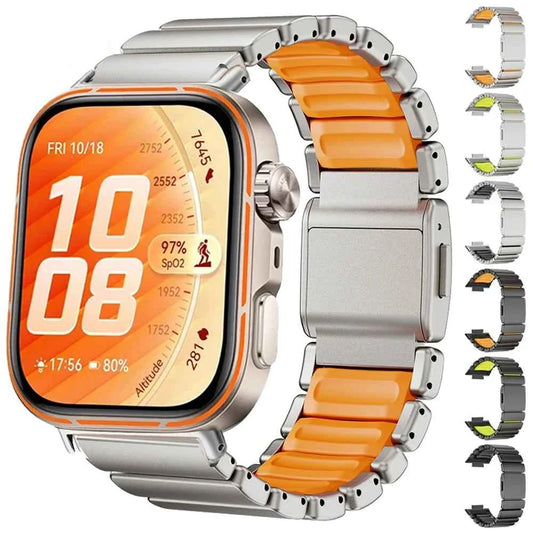 Luxury Magnetic Stainless Steel Watch Band for Huawei Watch Fit 5 / 5 Pro / Fit 4 / 4 Pro / Fit 3