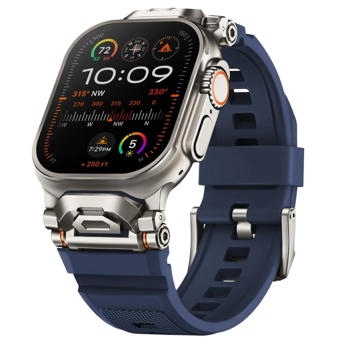 Sport Silicone Apple Watch Band – Titanium Finish | Series 11/10/9/8/7/6/SE & Ultra 1/2/3 | 42–49mm