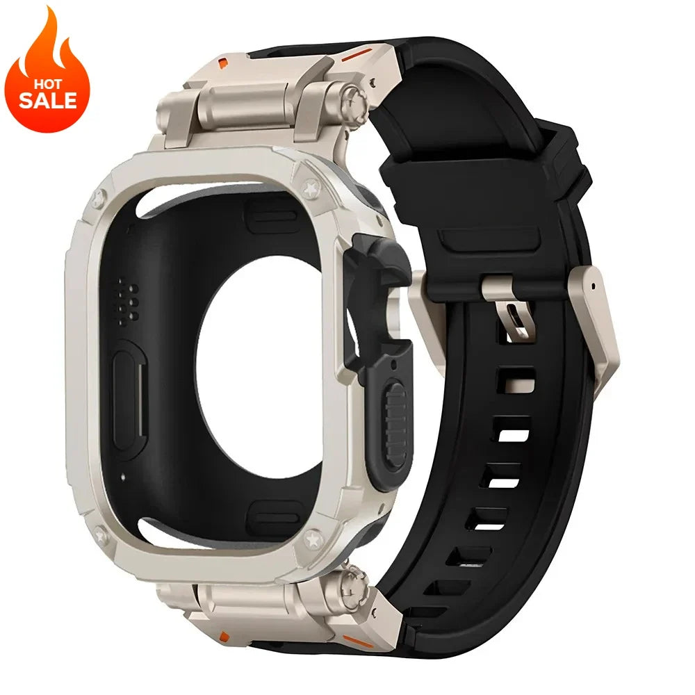 Silicone Band + TPU Case for Apple Watch – Series 11/10/9/8/7/6/SE & Ultra 1/2/3 | 44–49mm