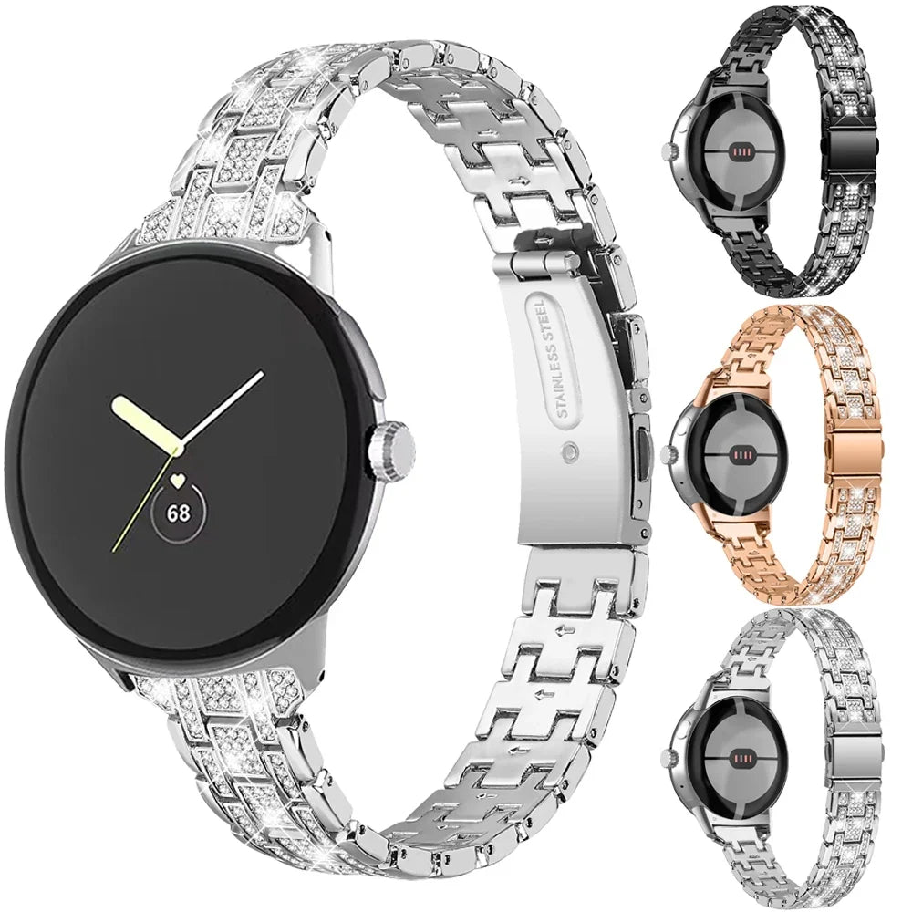 Google Pixel Watch 5, 4 & 3 41mm Crystal Link Bracelet Band