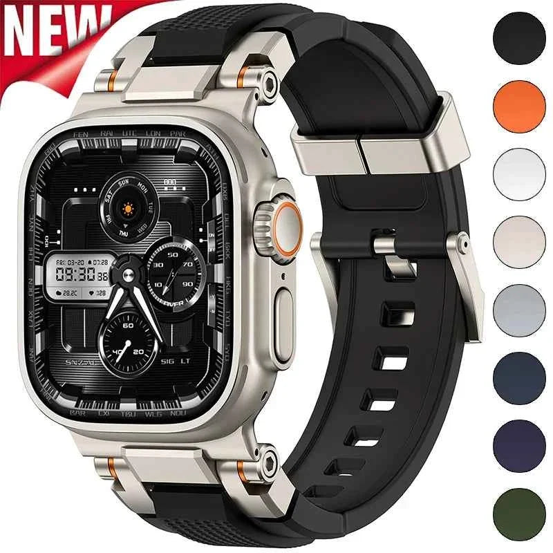 Men's Sport Silicone Strap for Apple Watch Ultra 3/2 49mm – Series 11/10/9/8/7/6 46/45/44/42mm
