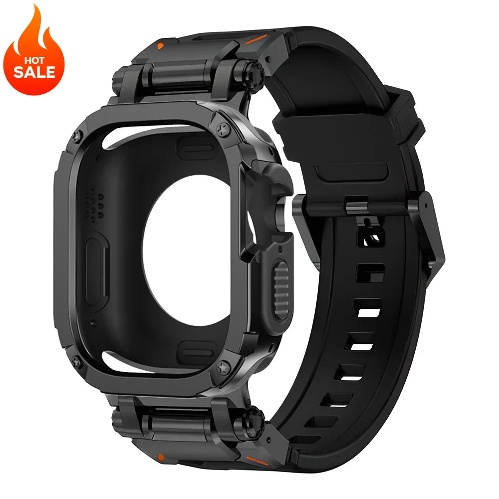 Silicone Band + TPU Case for Apple Watch – Series 11/10/9/8/7/6/SE & Ultra 1/2/3 | 44–49mm